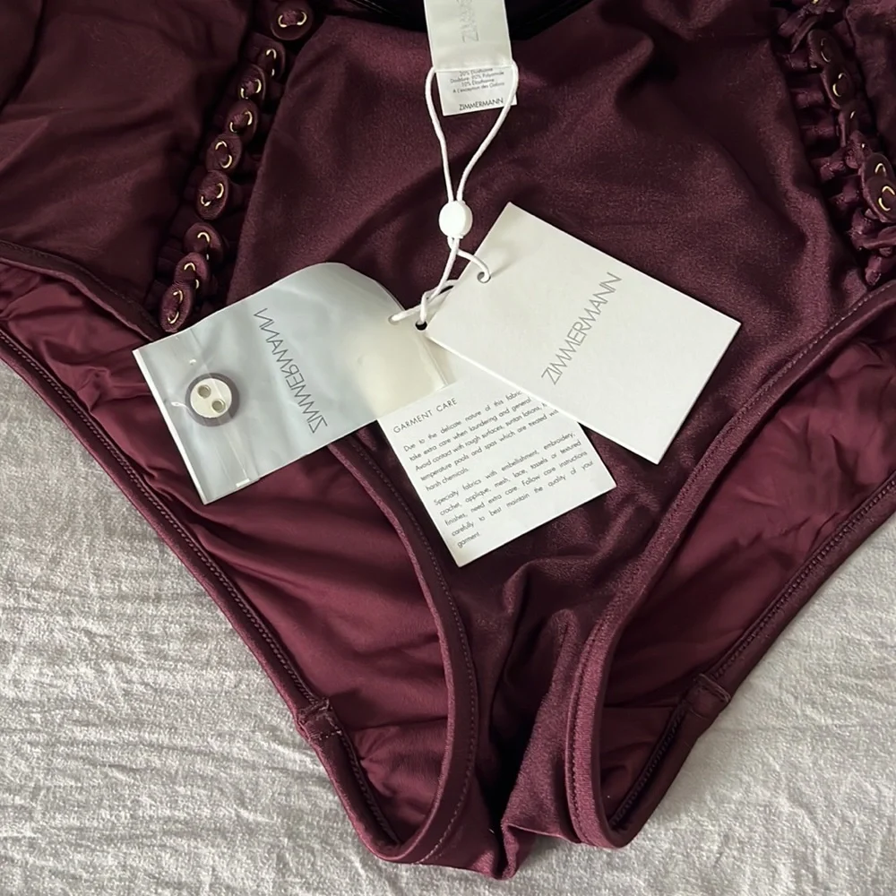 Zimmermann three piece swimsuit never been worn. Size 3 US 10 - Picture 10 of 11
